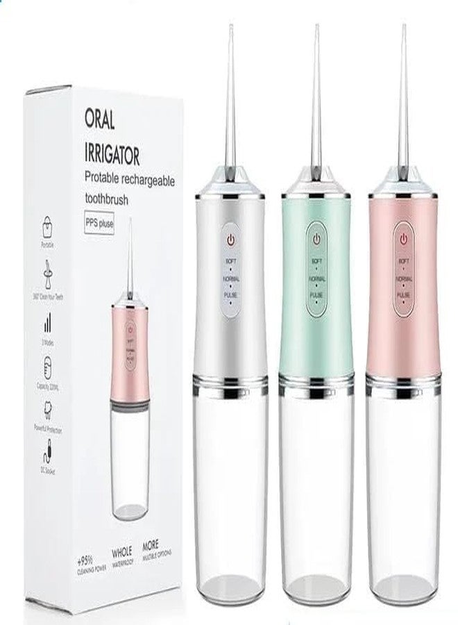 SELLSHO 1Pcs Oral Irrigator with 4 Nozzle Tips | Cordless Dental Oral Irrigator | Portable Waterproof Water Flossing for Teeth Cleaning | 220ml Portable Waterproof Teeth Cleaner (Multicolour) - Image 1